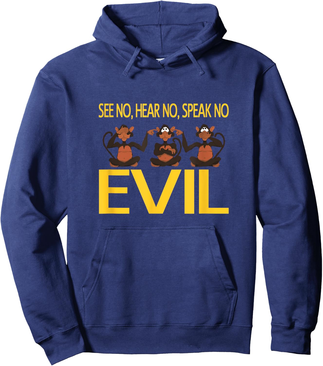See No Hear No Speak No Evil Hoodie - Hoodie | Navy