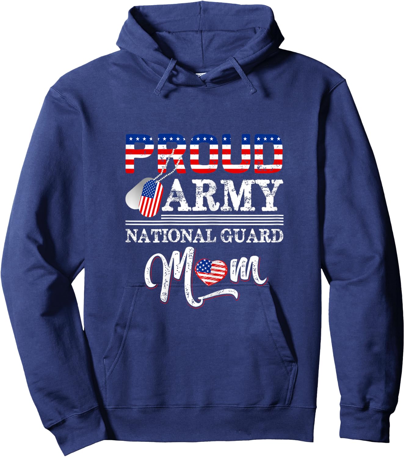 Proud Army National Guard Mom Hoodie - Hoodie | Navy