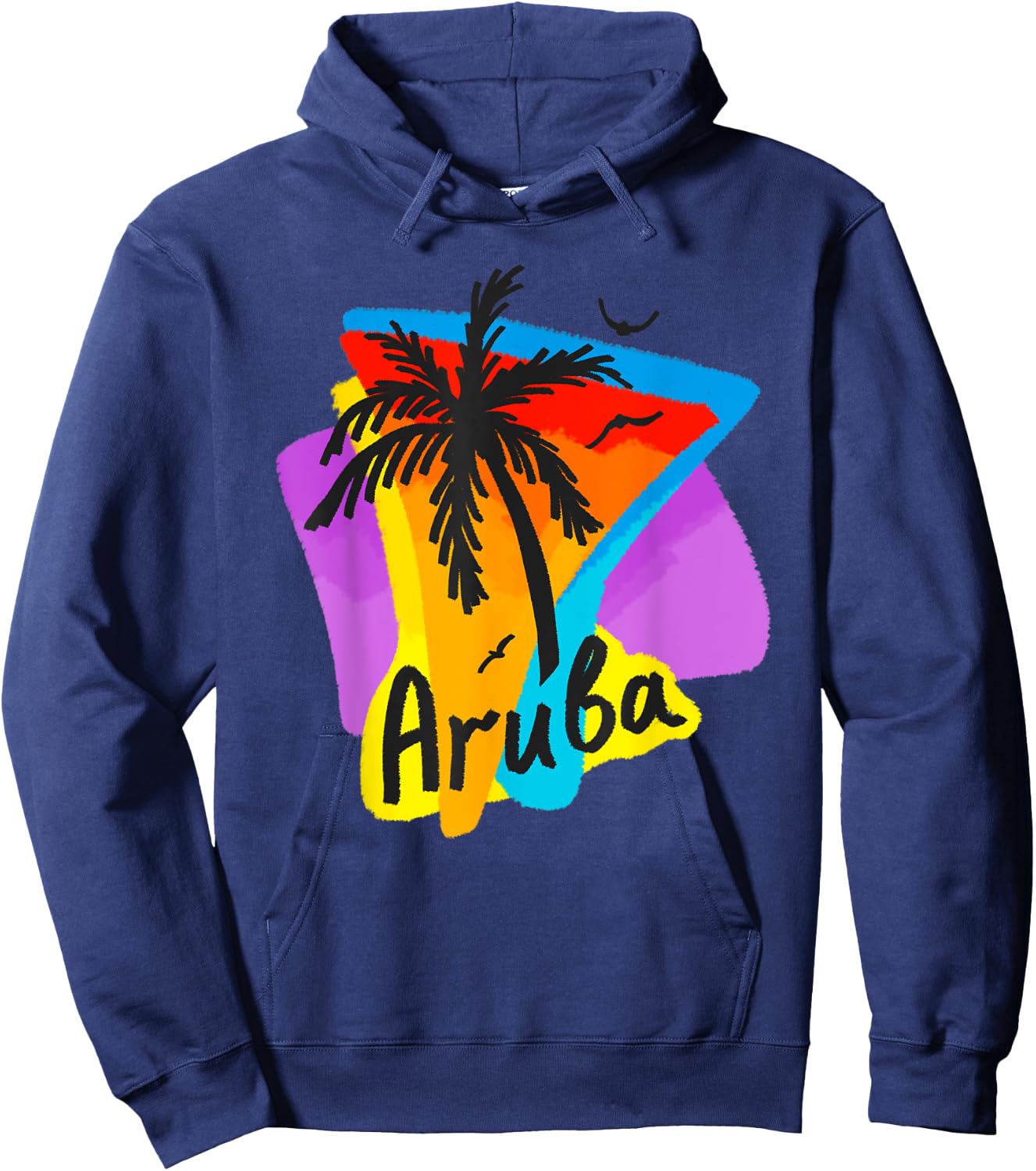Aruba Palm Bird Hoodie - Hoodie | Navy