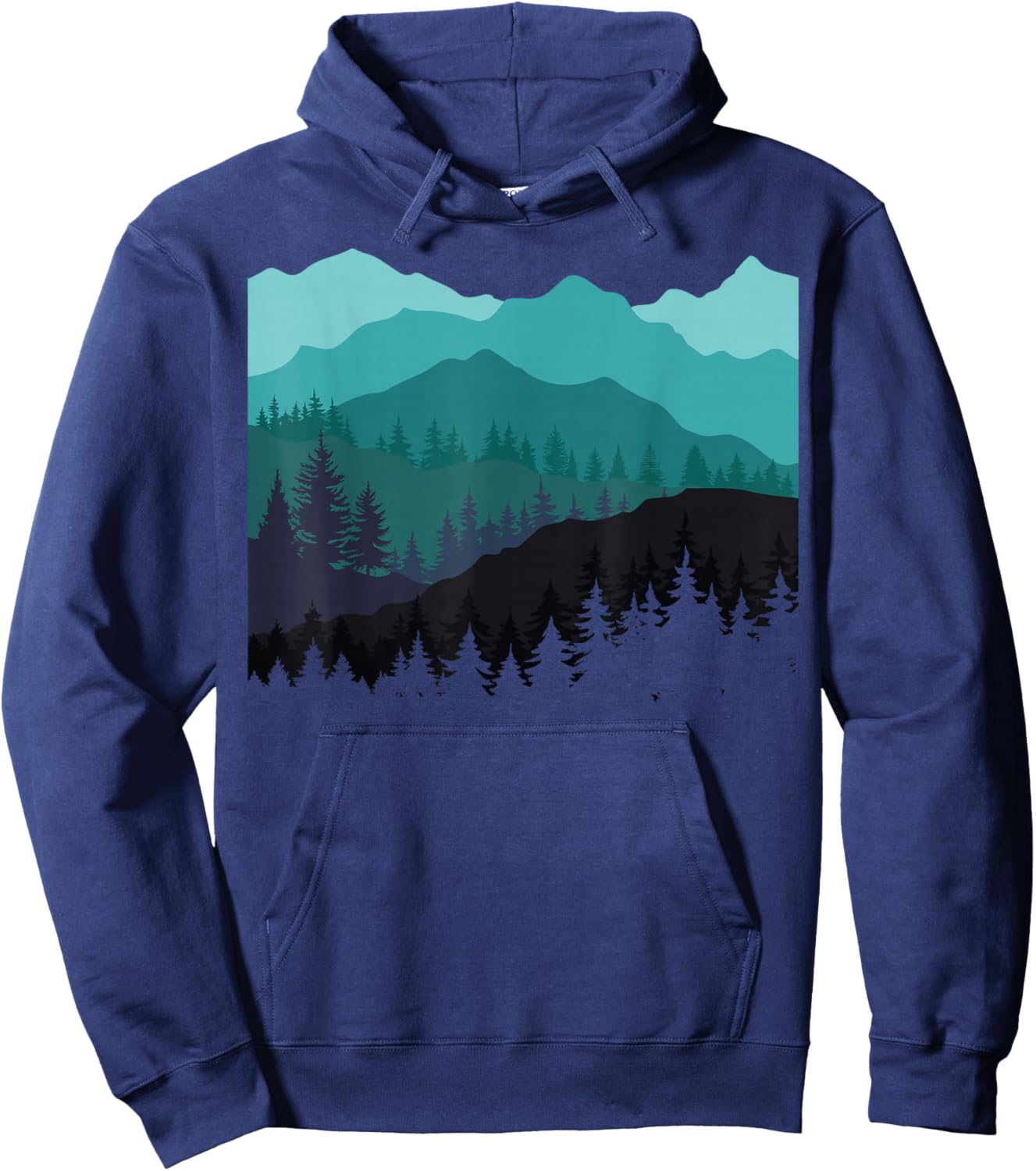 Timeless Mountain, Nature Trees and Forest Hoodie - Hoodie | Navy
