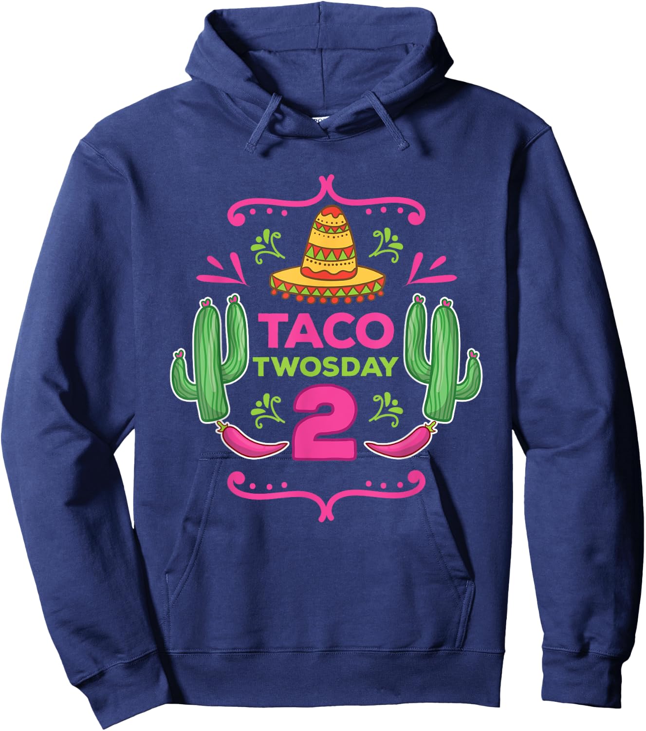 Taco Twosday 2nd Birthday Gift Kids Boy Girl Hoodie - Hoodie | Navy