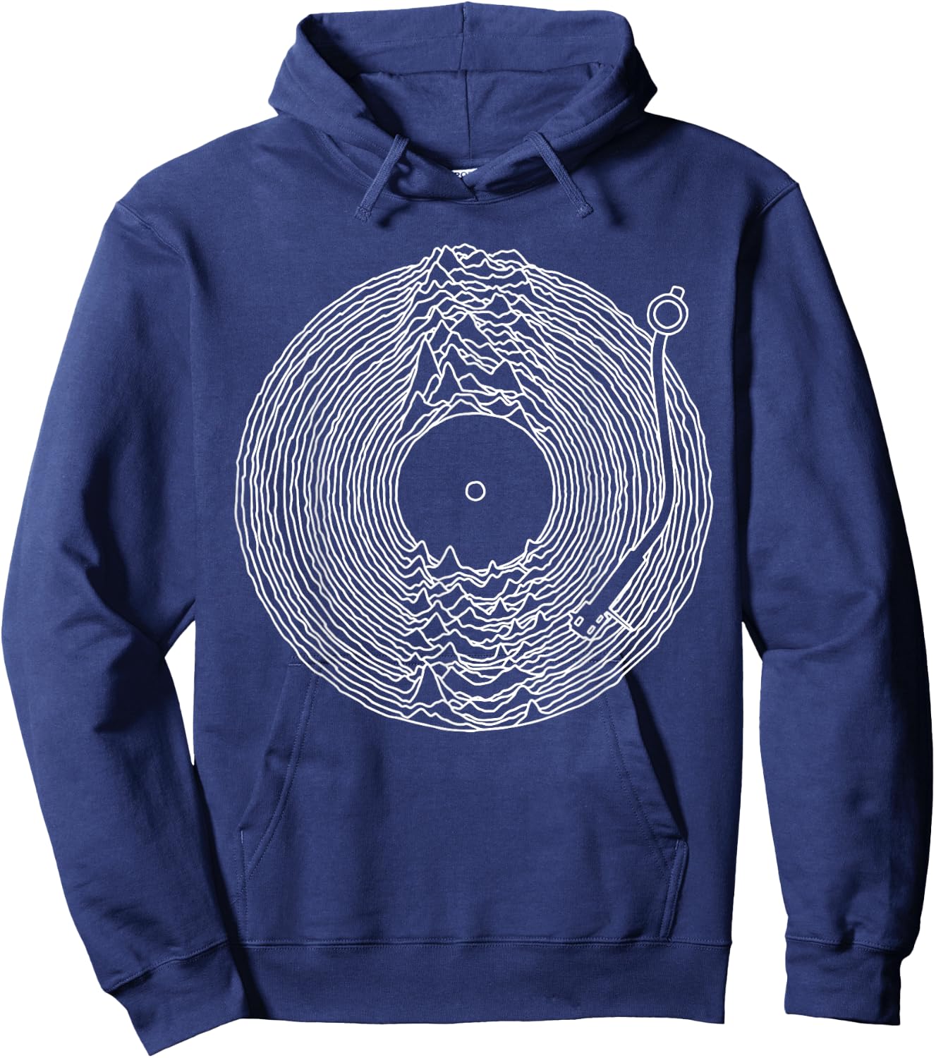 Unknown Pleasures Vinyl Record Hoodie - Hoodie | Navy