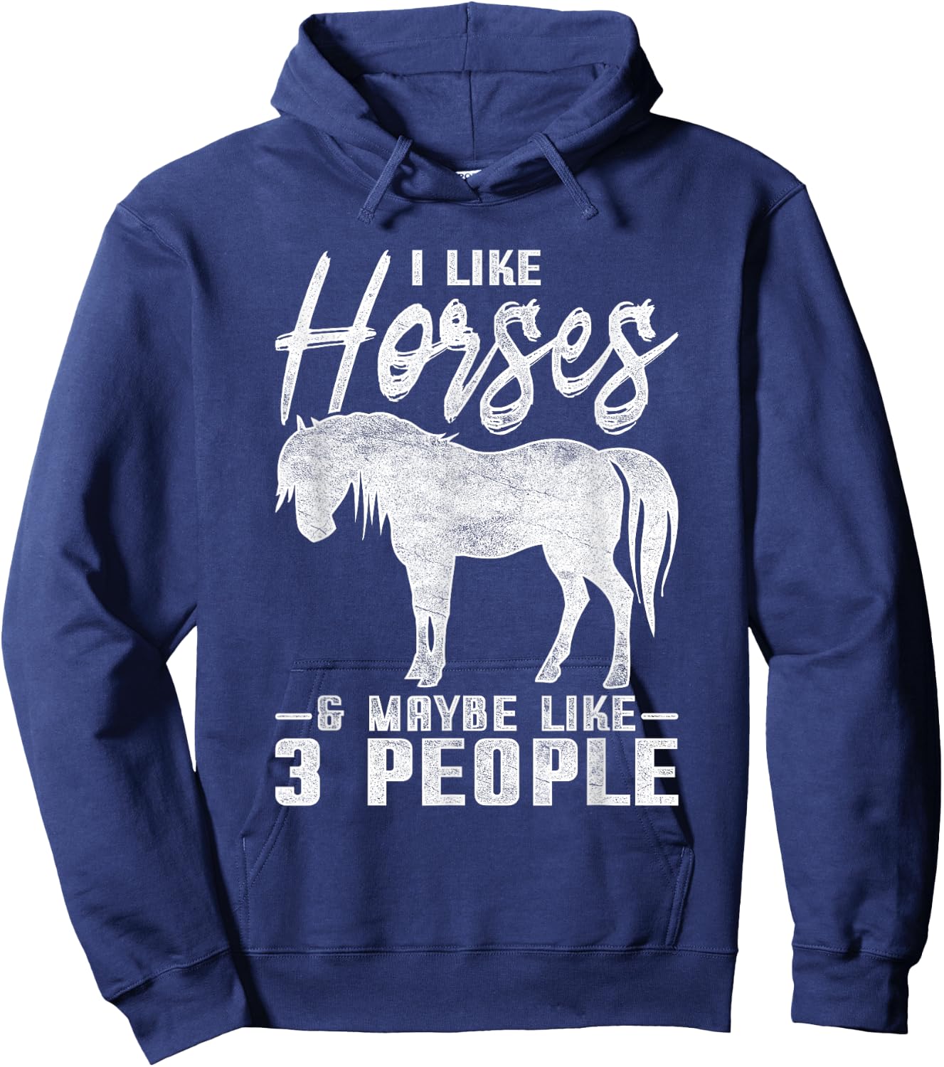 I Like Horses And Maybe 3 People Horse Hoodie - Hoodie | Navy