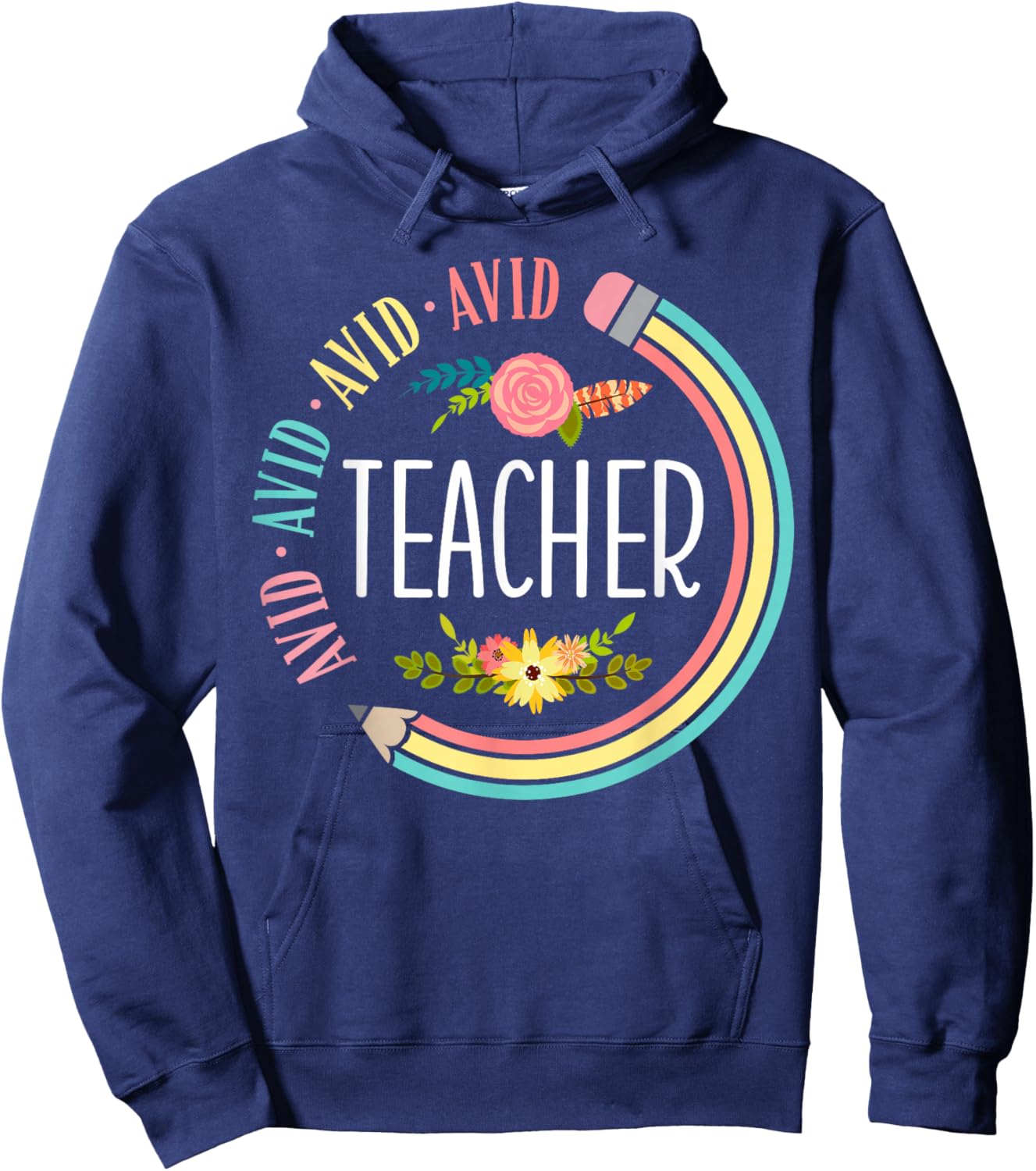 Cute Avid Teacher Appreciation Back To School Hoodie - Hoodie | Navy