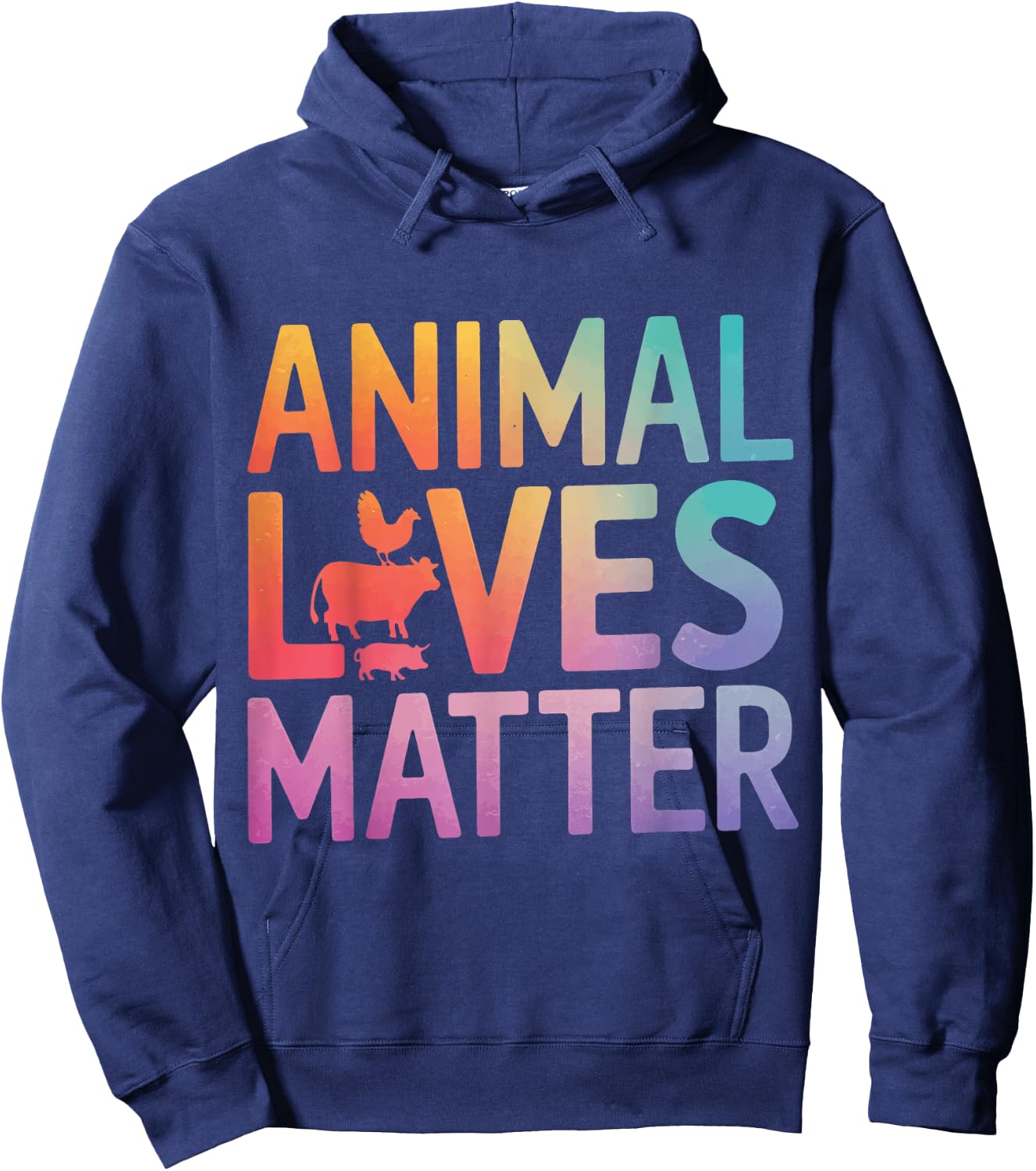 Vegetarian Animal Lives Matter Hoodie - Hoodie | Navy
