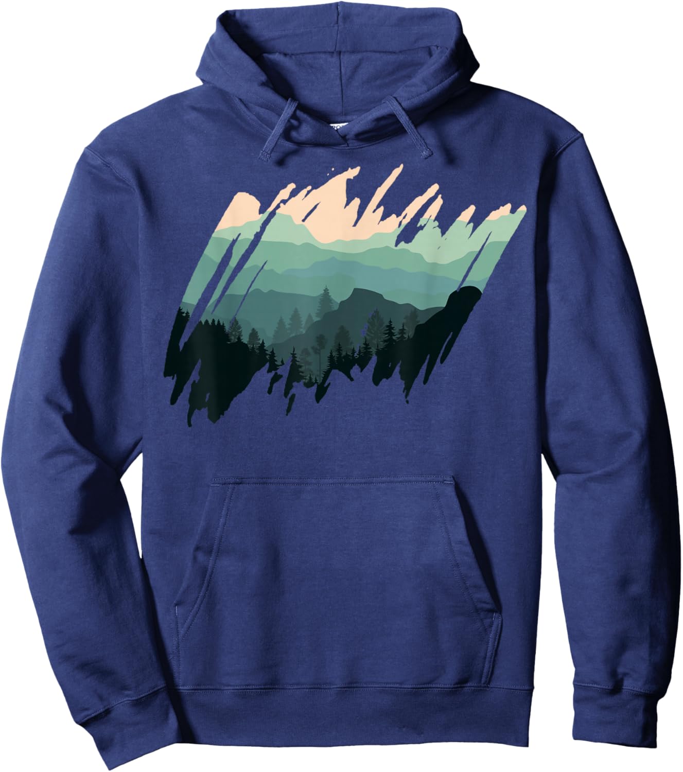 Timeless Mountain, Nature Trees and Forest Hoodie - Hoodie | Navy