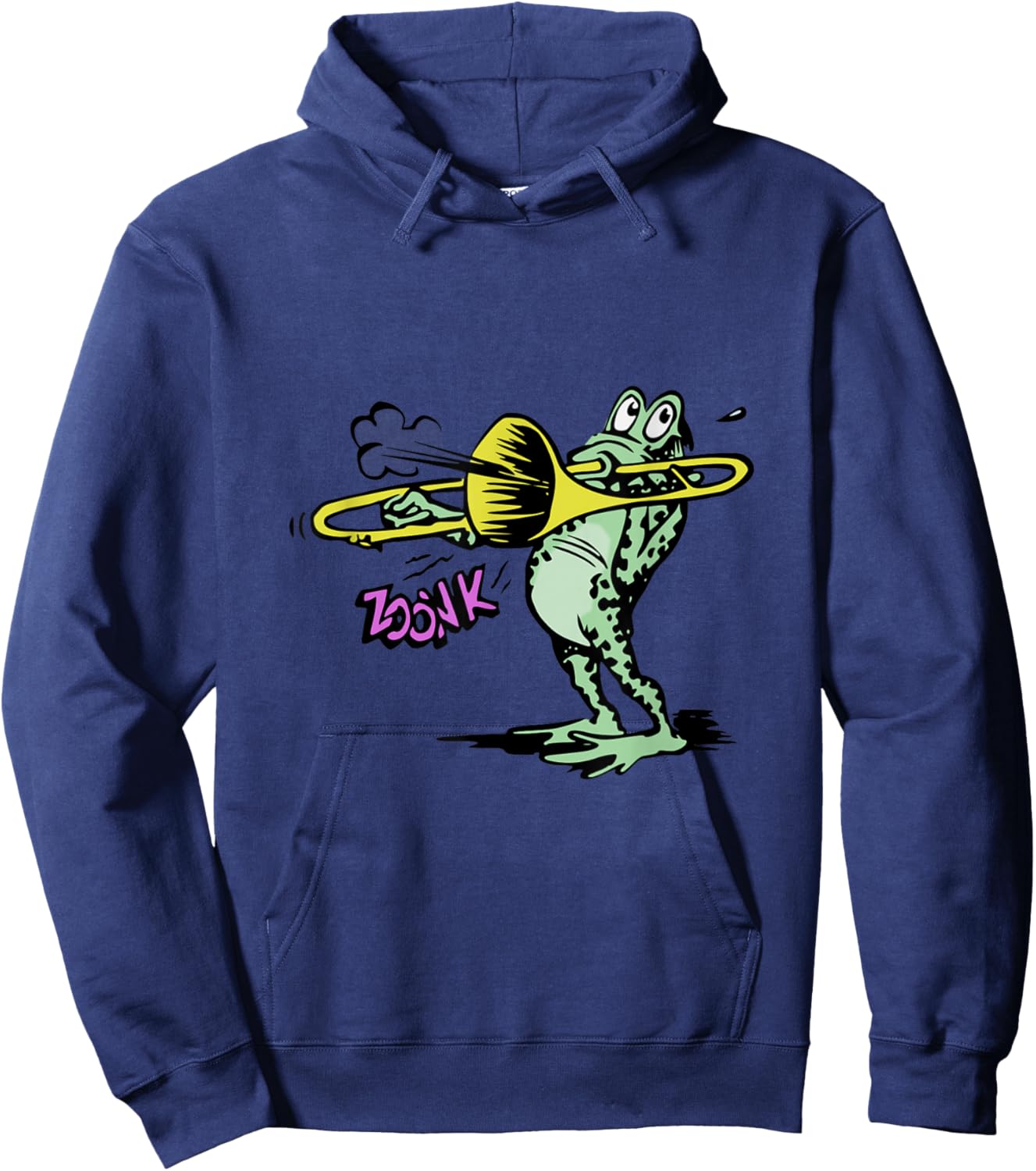 Frog Playing Trombone Hoodie - Hoodie | Navy