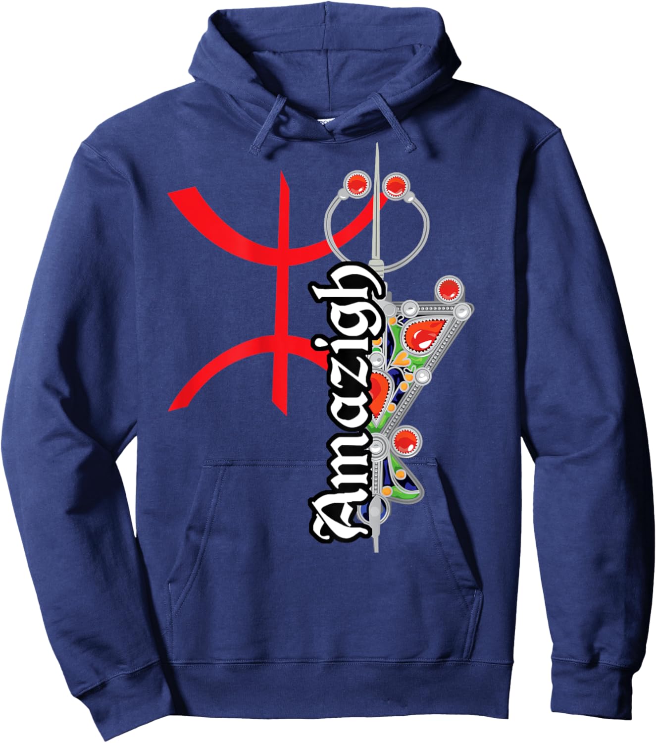 I Am Amazigh Art and I Am Kabyle Algeria Dz Hoodie - Hoodie | Navy