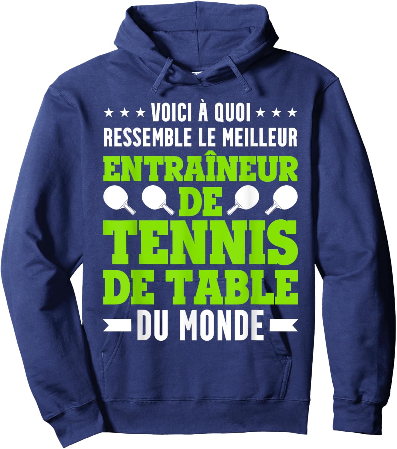 Funny Ping Pong Coach Tennis Coach , Black, S Hoodie - Hoodie | Navy