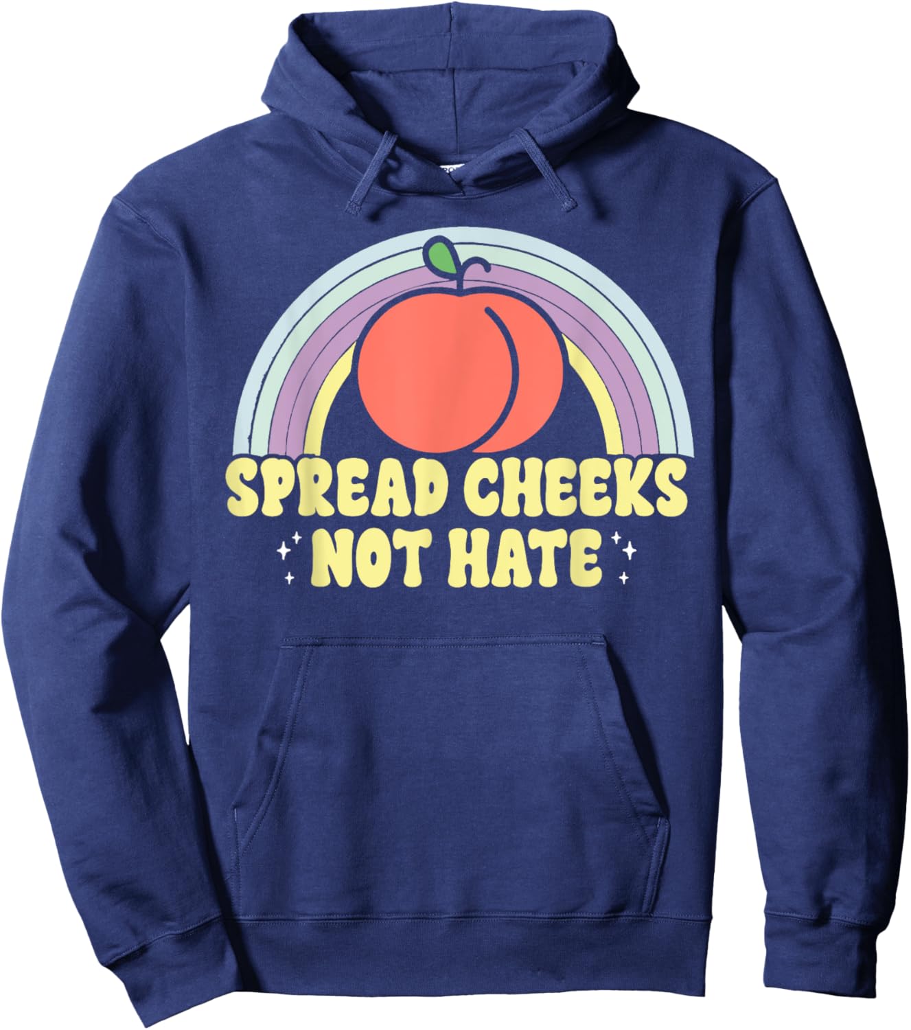 Spread Cheeks Not Hate Funny Workout Fitness Hoodie - Hoodie | Navy