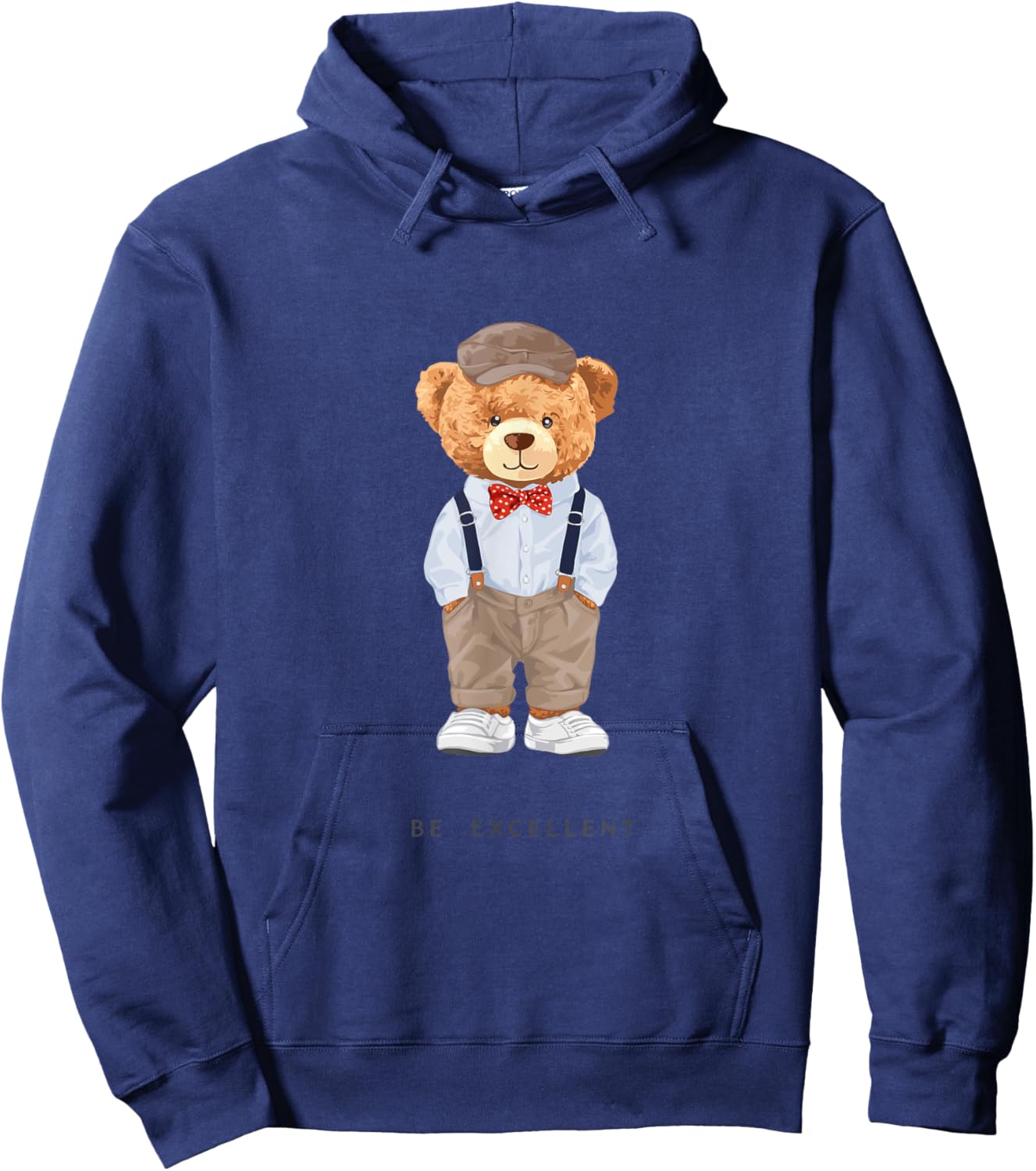 Bahaa's -Adults, Kids Black Cartoon Teddy Bear Hoodie - Hoodie | Navy