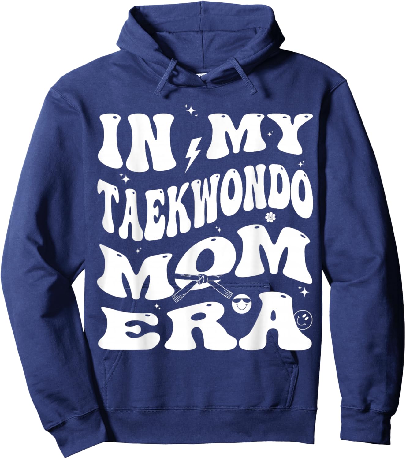 In My Taekwondo Mom Era Groovy TKD Hoodie - Hoodie | Navy