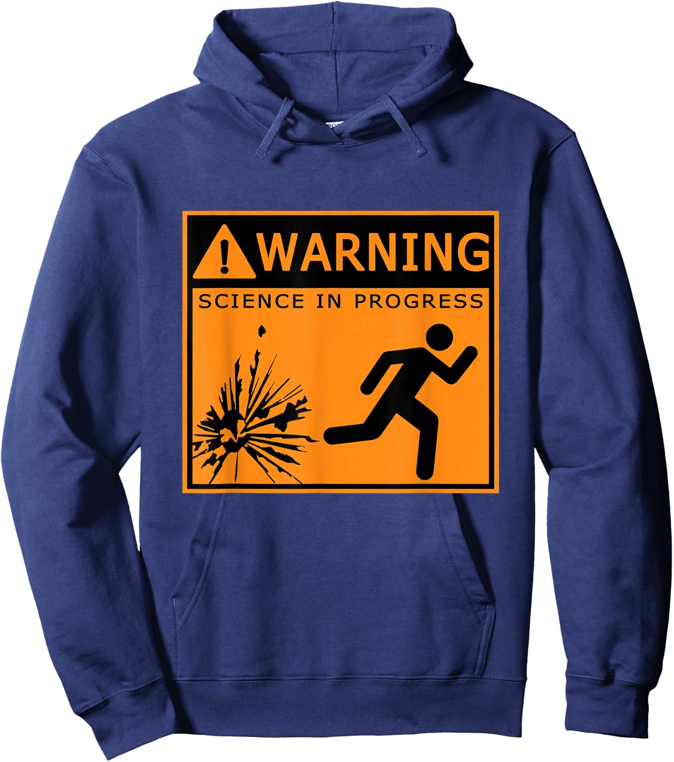 Warning Science in Progress Funny Scientist Hoodie - Hoodie | Navy