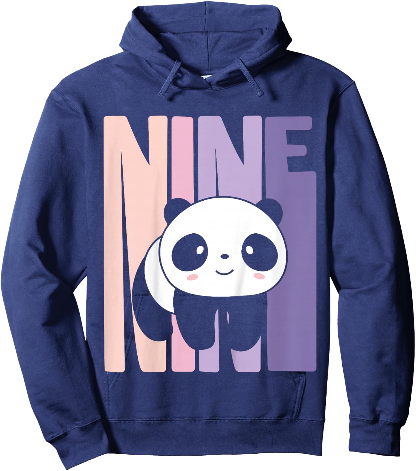 9 Year Old Cute Panda Birthday Girl 9th B-day Hoodie - Hoodie | Navy