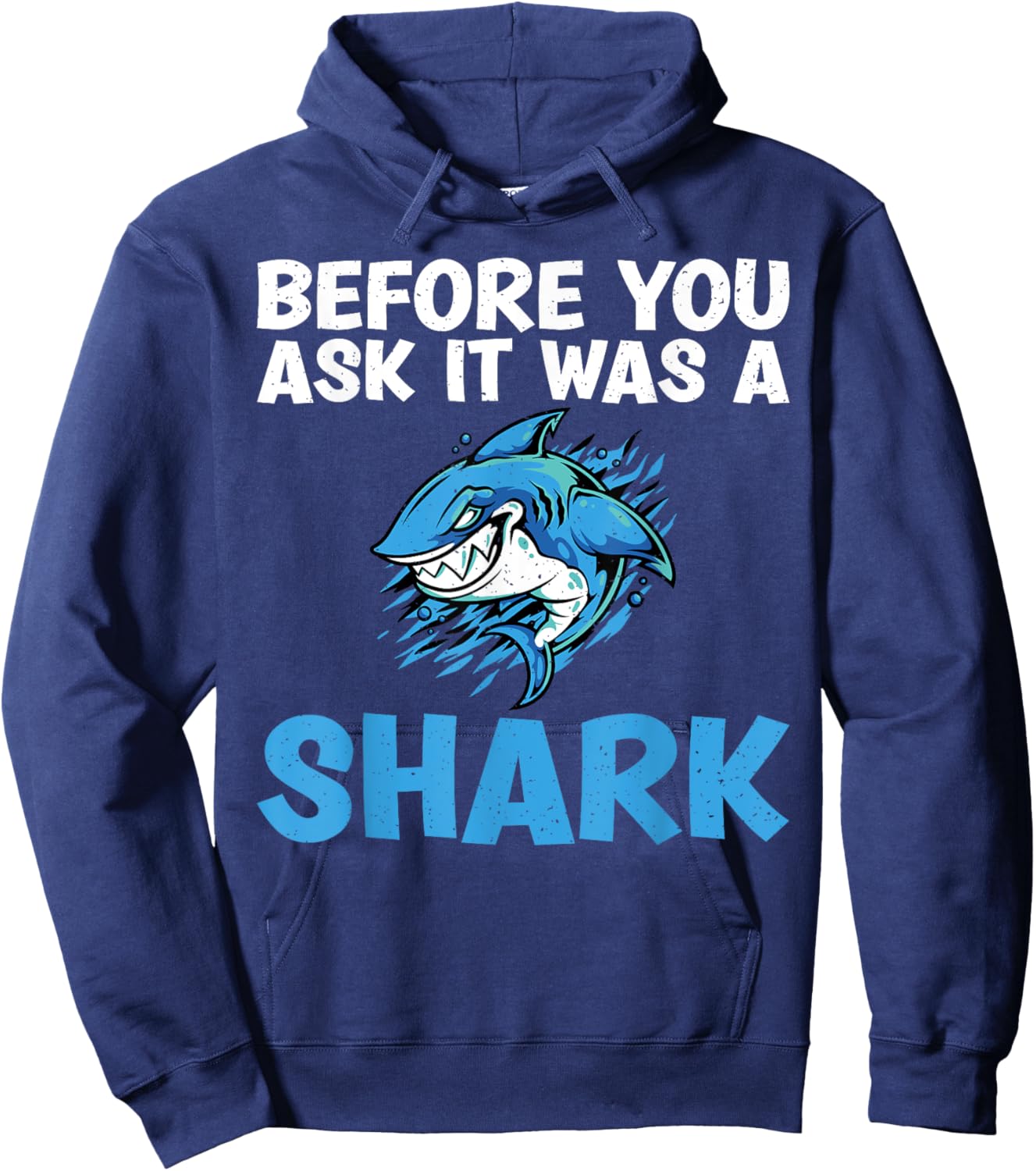 Before you ask it was a Shark funny Amputee Hoodie - Hoodie | Navy