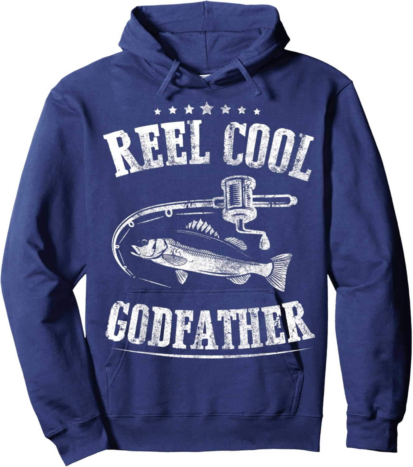 Father's Day Reel Cool Godfather Fishing Hoodie - Hoodie | Navy