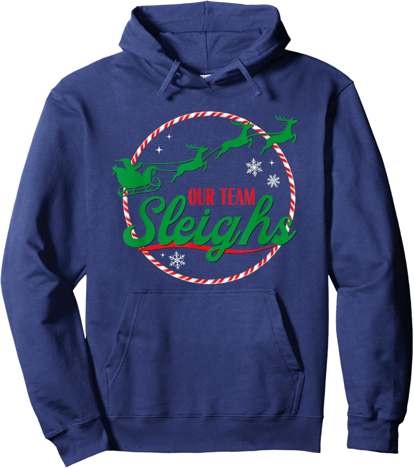 Our Team Sleighs Christmas Hoodie - Hoodie | Navy