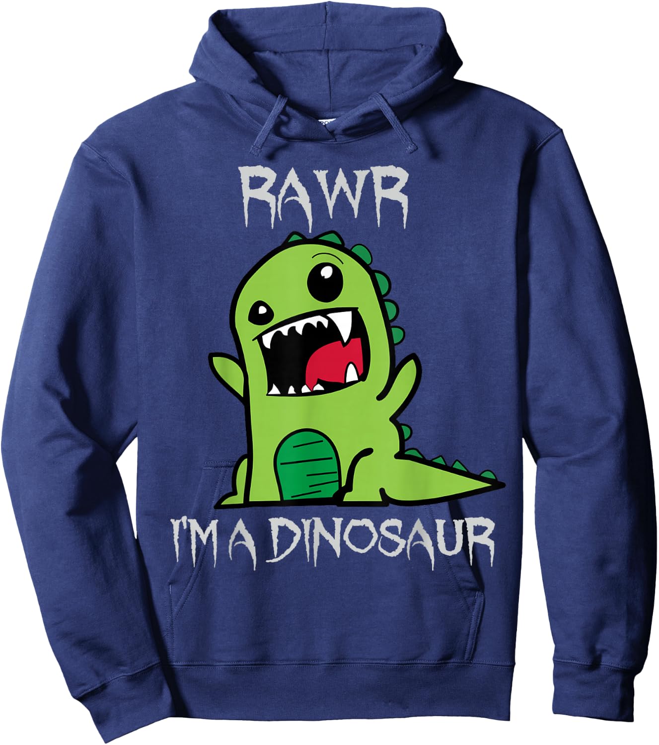Rawr I'm A Dinosaur Cartoon T-Rex Monster Hoodie - Hoodie | Navy