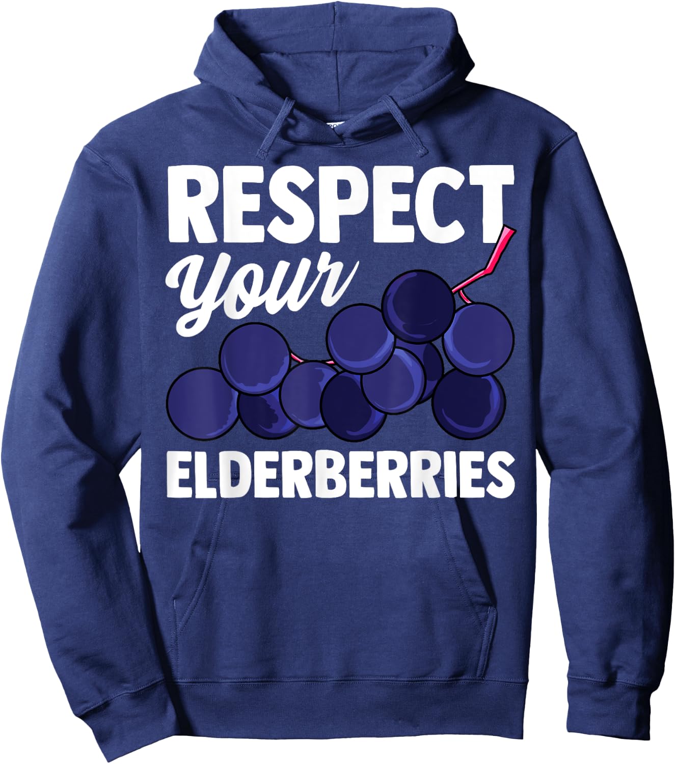 Elderberry Fruit Pun Funny Gift Vegans Hoodie - Hoodie | Navy