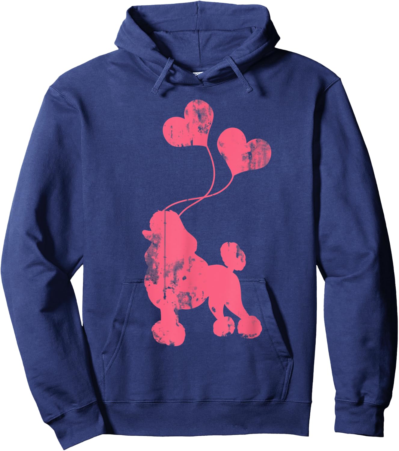 Balloons Heart Poodle Hoodie - Hoodie | Navy