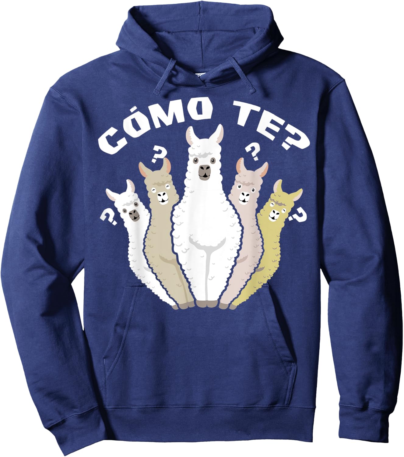 Funny Spanish gift, Como Te Llama, Llama design Hoodie - Hoodie | Navy