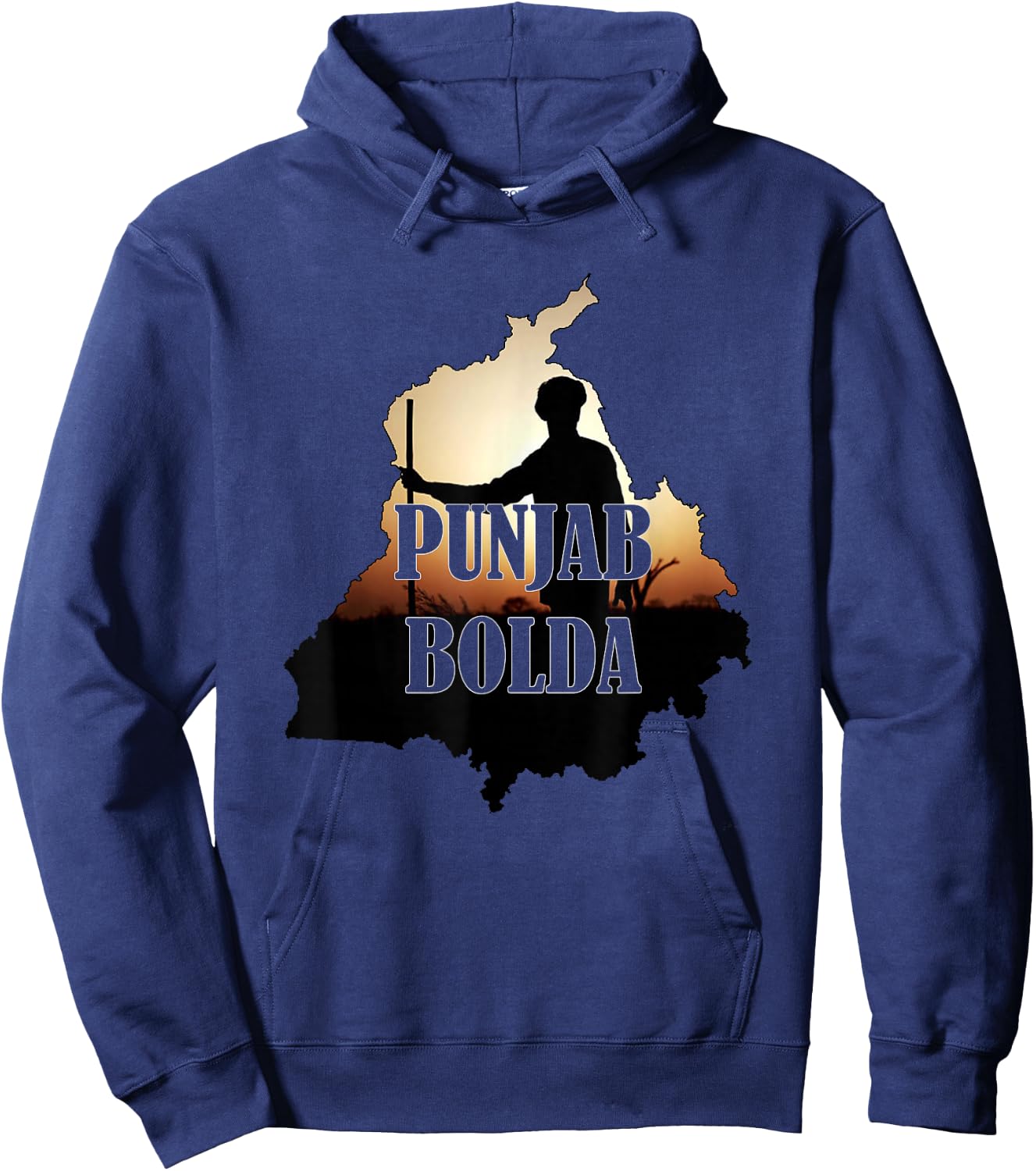 Punjab Bolda Farmers India Punjabi Desi Indian Hoodie - Hoodie | Navy
