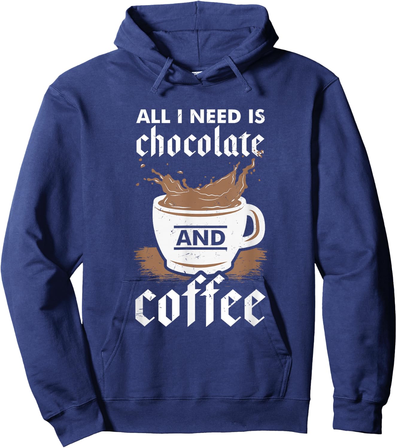 I Love Chocolate And Coffee Design Hoodie - Hoodie | Navy
