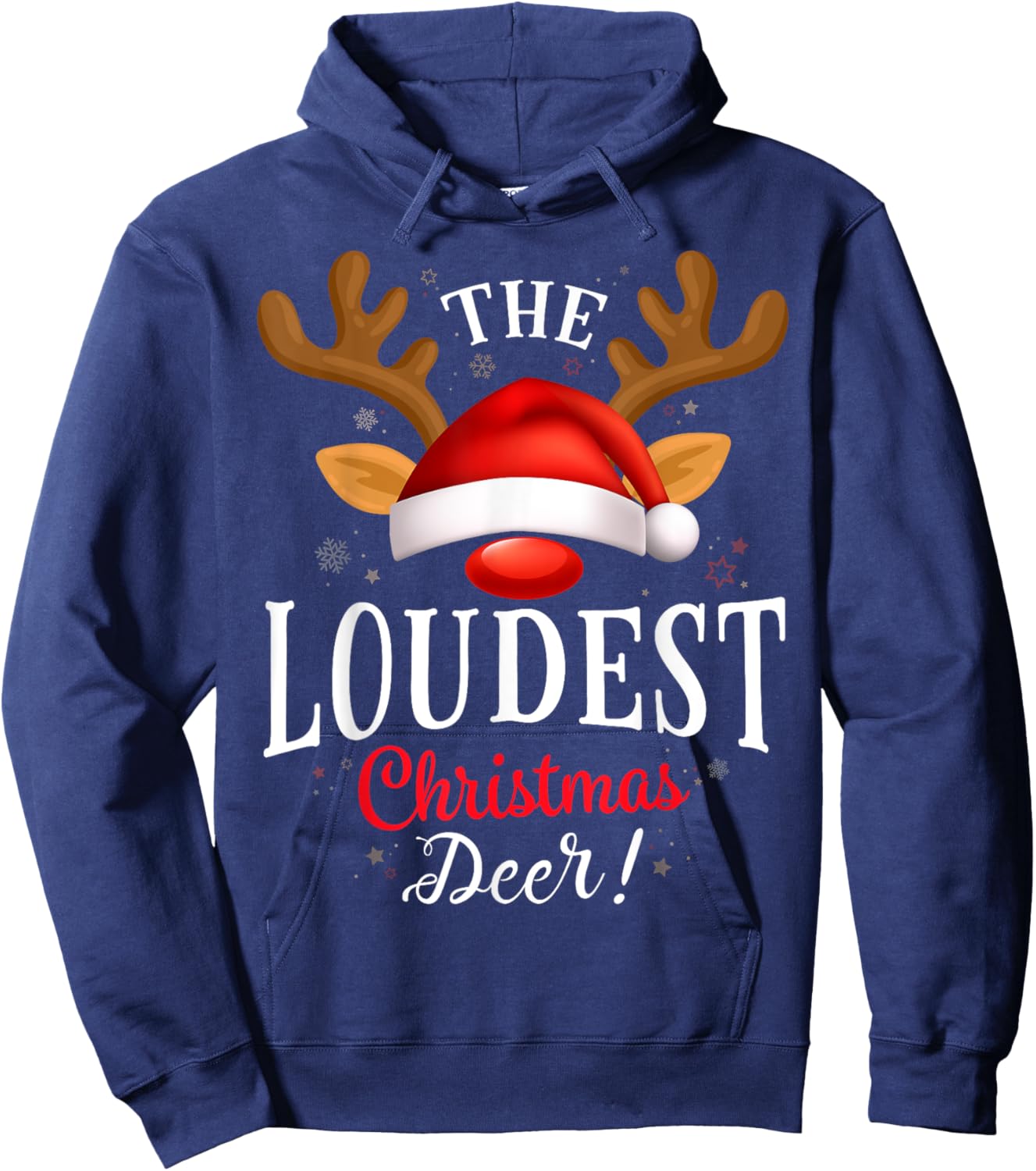 Loudest Christmas Deer PJS Xmas Family Matching Hoodie - Hoodie | Navy