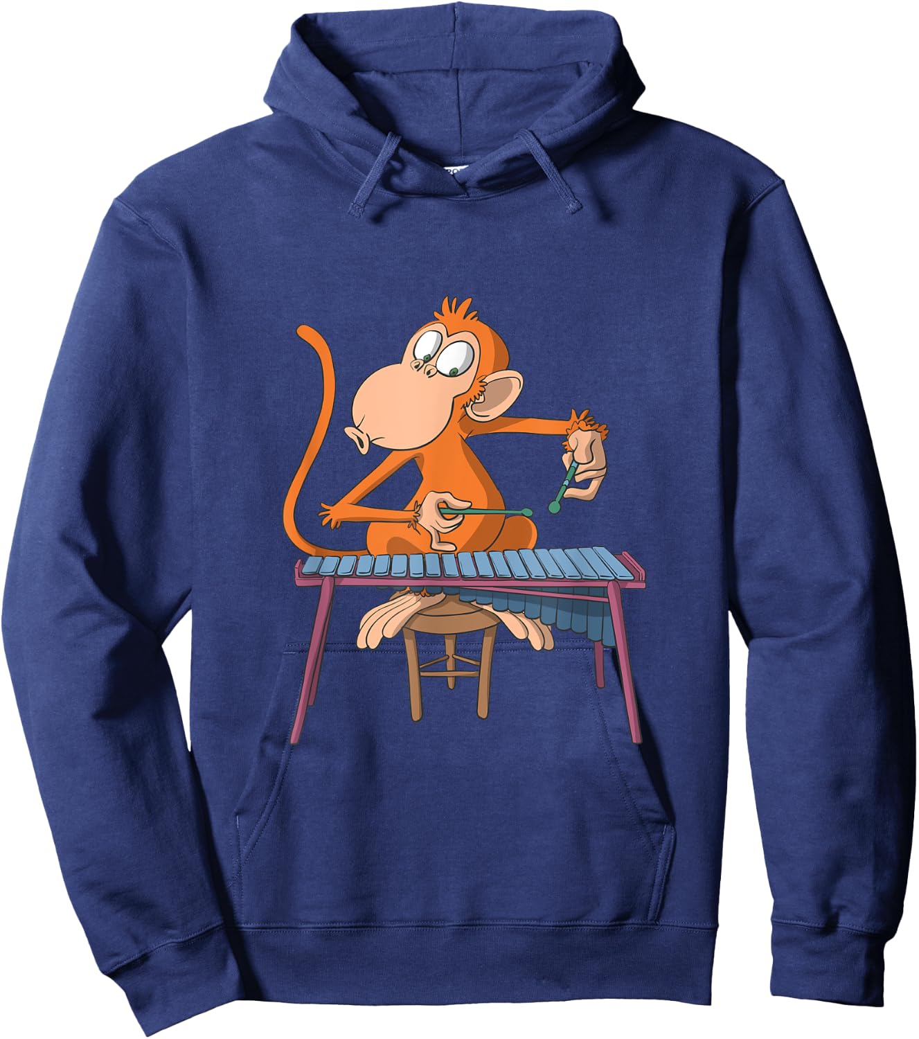 Monkey Plays Marimba Xylophone Hoodie - Hoodie | Navy