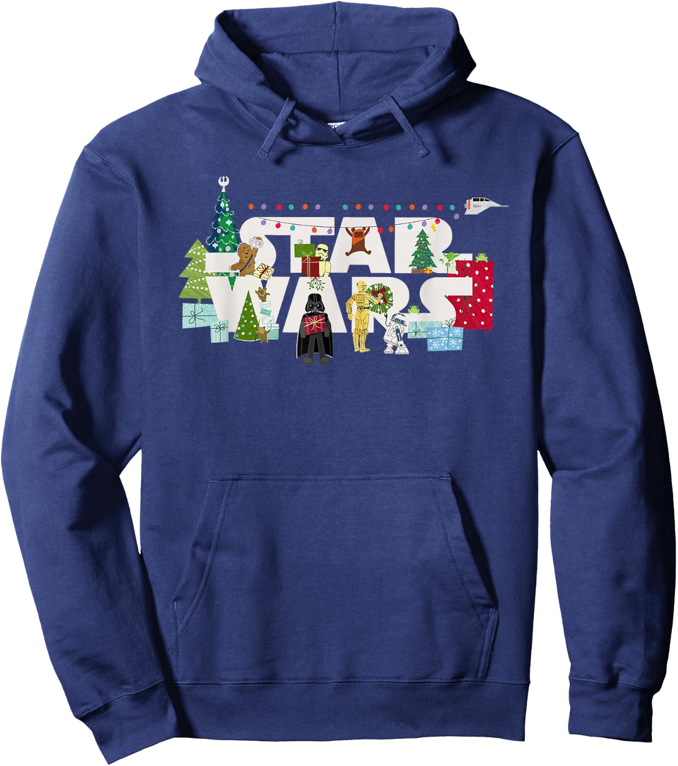 Star Wars Christmas Logo Holiday Celebration Hoodie - Hoodie | Navy