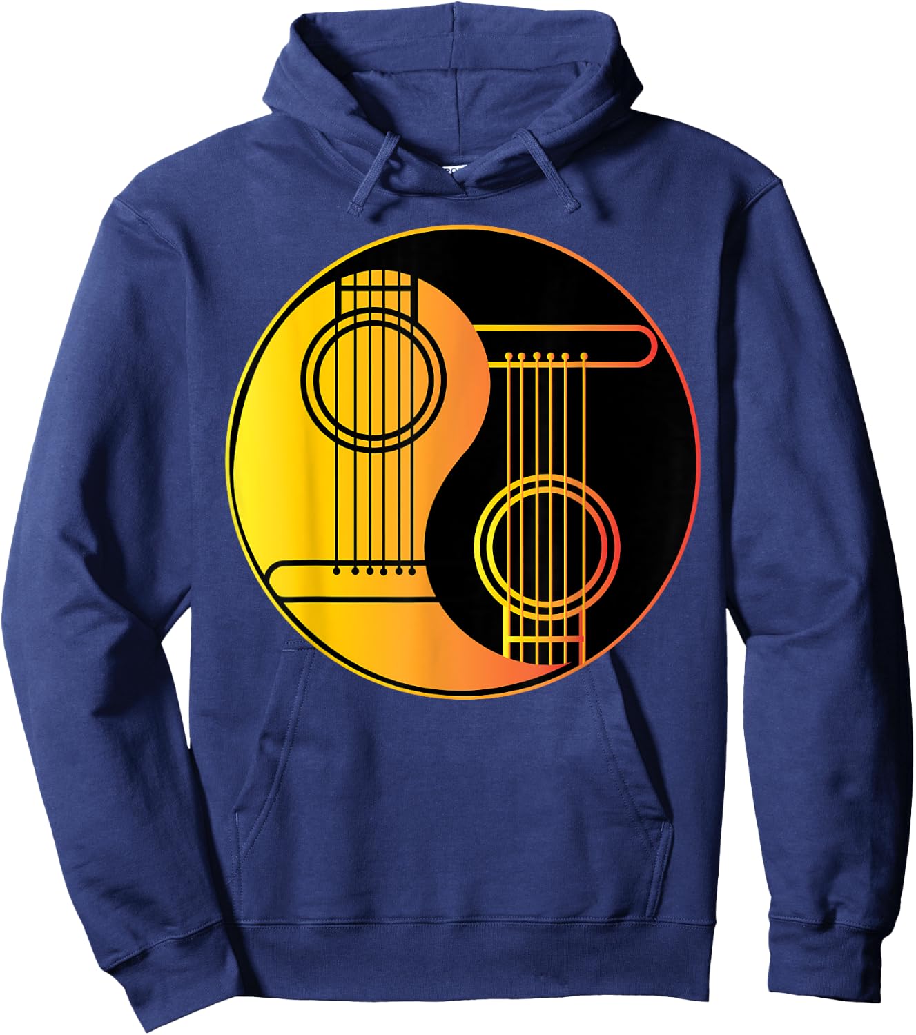 Yin and Yang Guitar | T-Shrit for Guitarist Hoodie - Hoodie | Navy