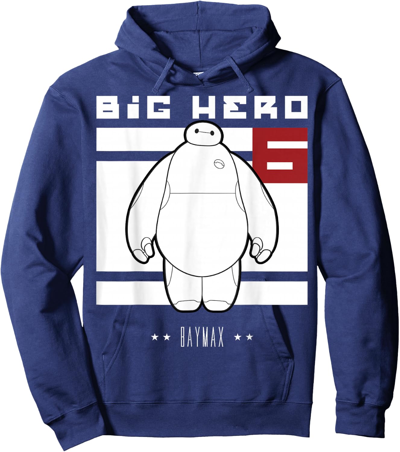 Disney Big Hero 6 Baymax All White Flag Poster Hoodie - Hoodie | Navy