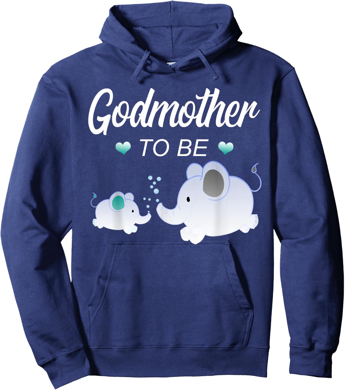 Godmother To Be Elephant Baby Shower For Boy Hoodie - Hoodie | Navy