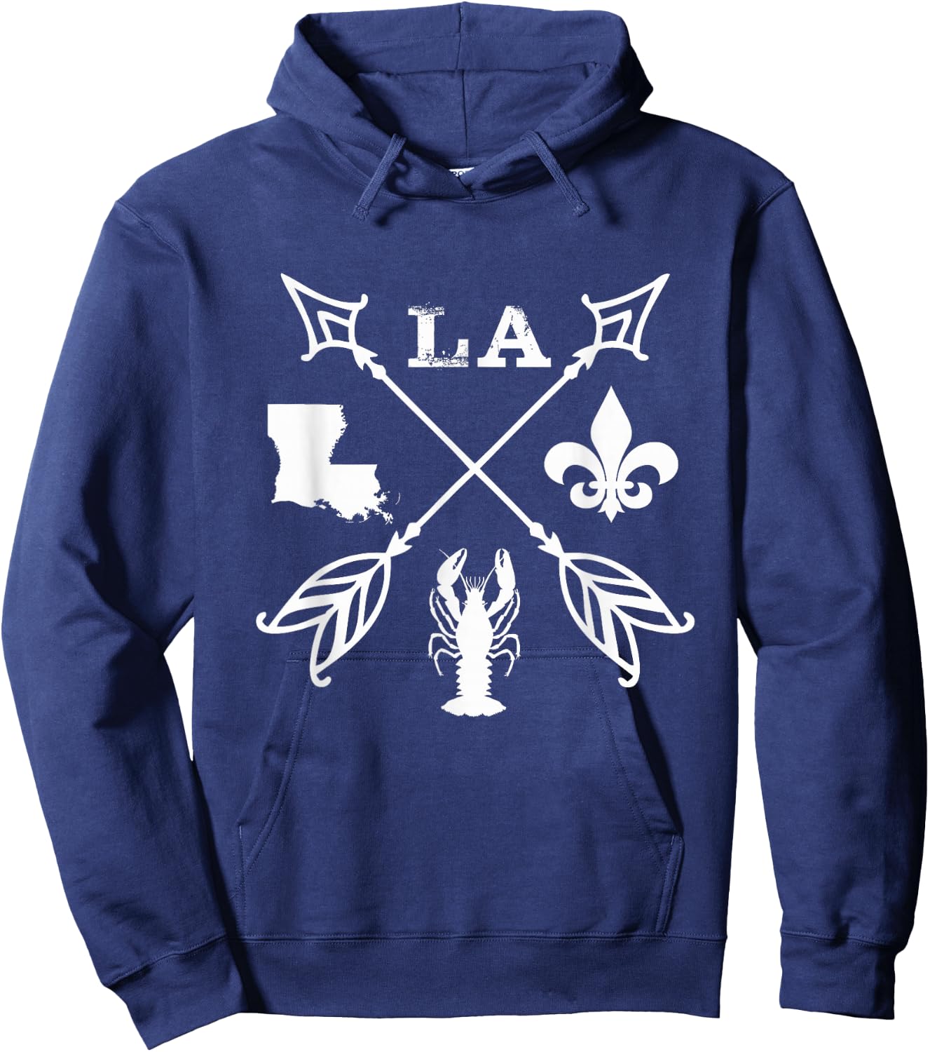 Louisiana Arrow t Shirt New Orleans Mardi Gras Hoodie - Hoodie | Navy