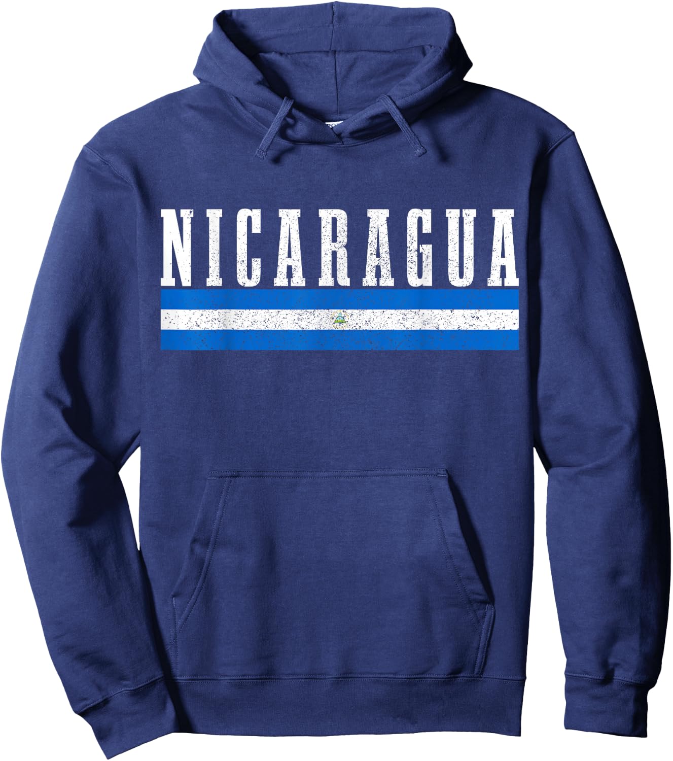Nicaragua Flag Vintage Souvenir Hoodie - Hoodie | Navy