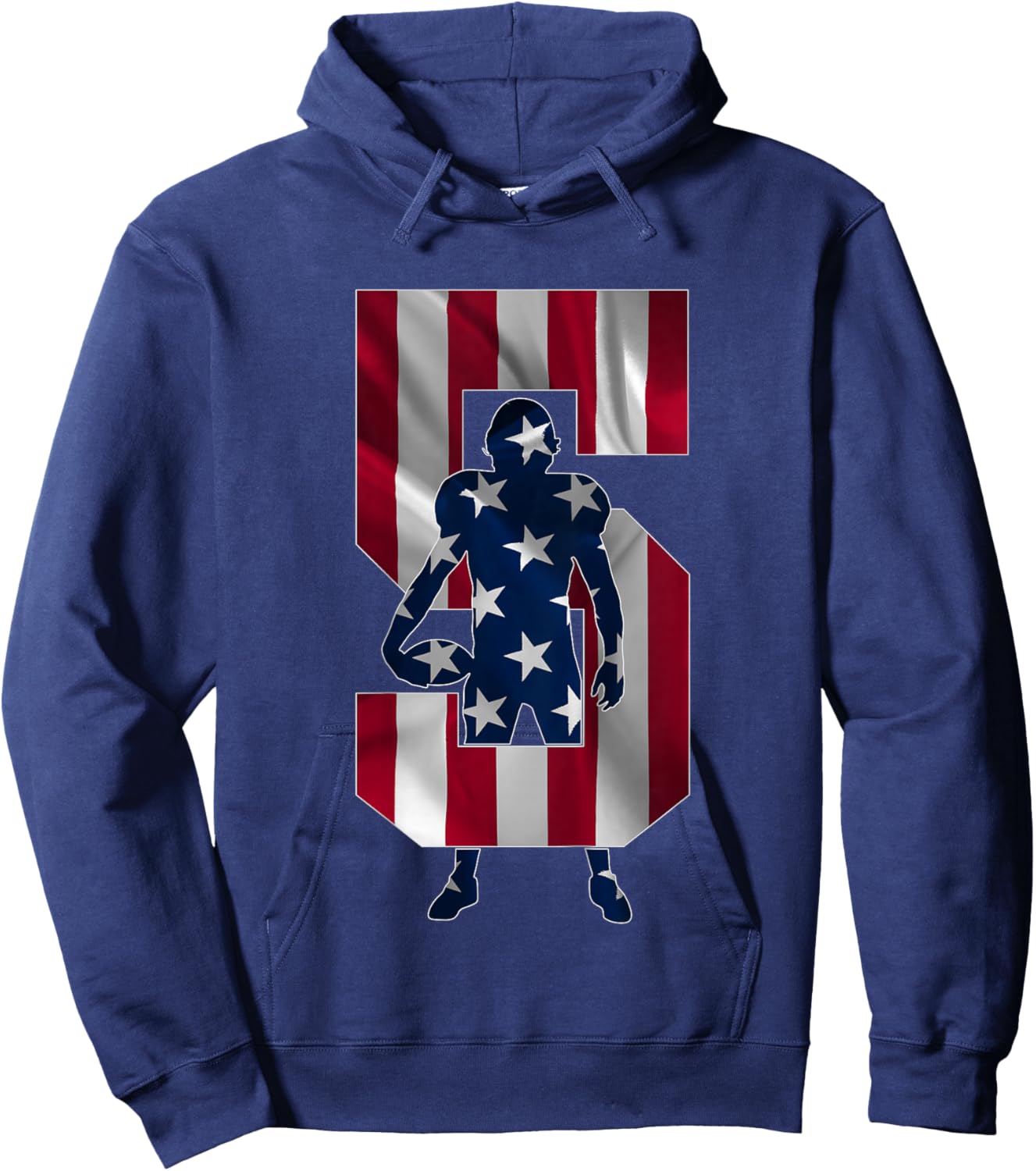 Number 5 Years Football 5th Birthday Hoodie - Hoodie | Navy