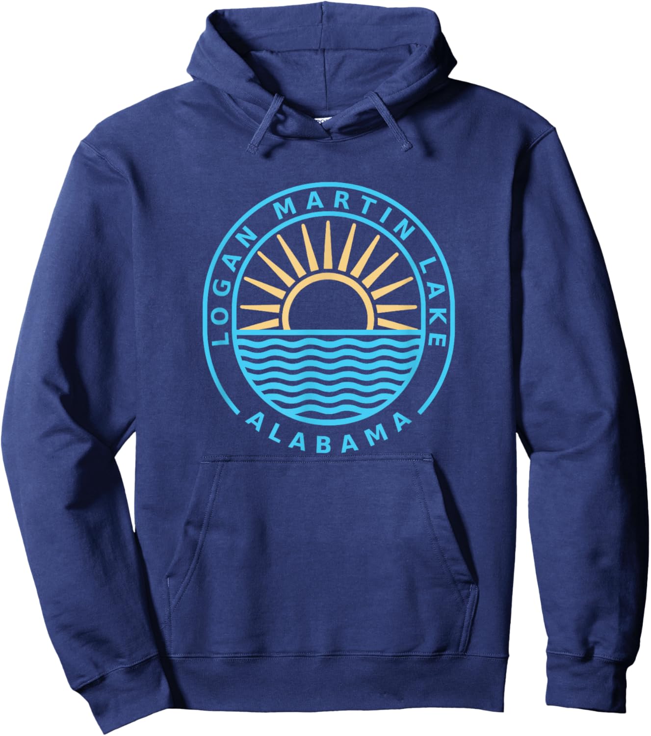 Logan Martin Lake Alabama Outdoors Vintage Hoodie - Hoodie | Navy