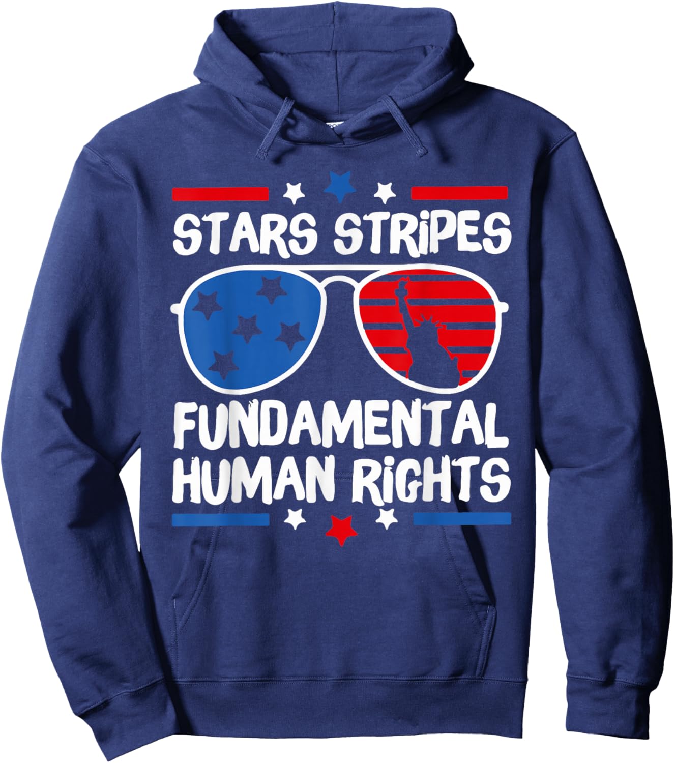 Stars Stripes Fundamental Human Rights Hoodie - Hoodie | Navy