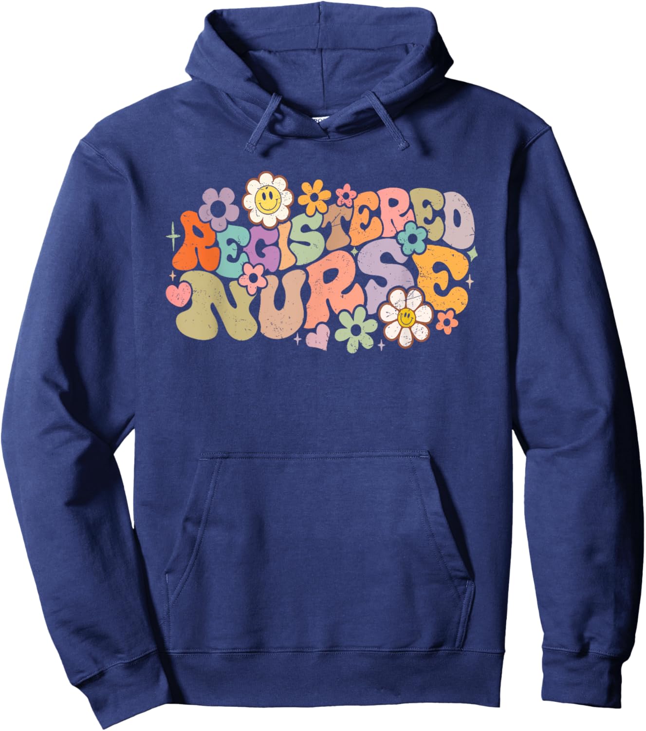 Retro Vintage Registered Nurse Nursing RN Funny Hoodie - Hoodie | Navy