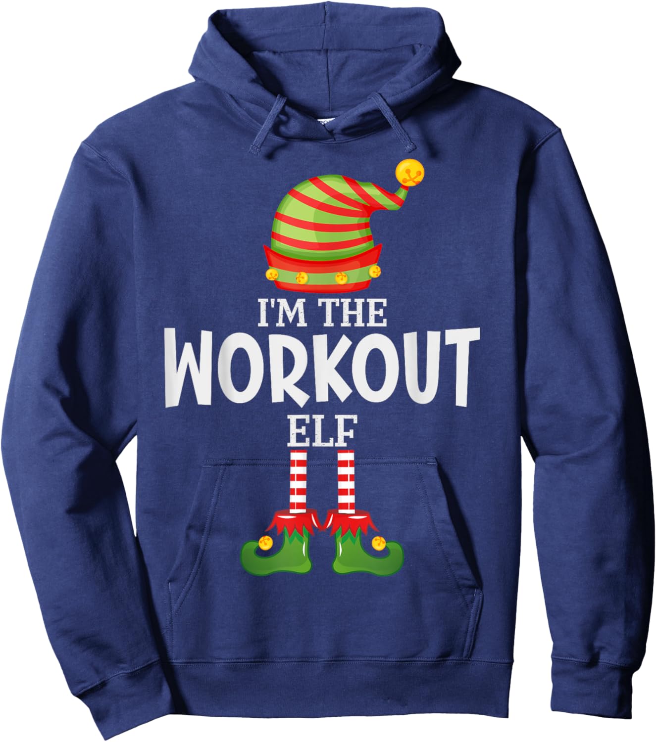 I'm The Workout Elf Christmas Matching Pajama Hoodie - Hoodie | Navy