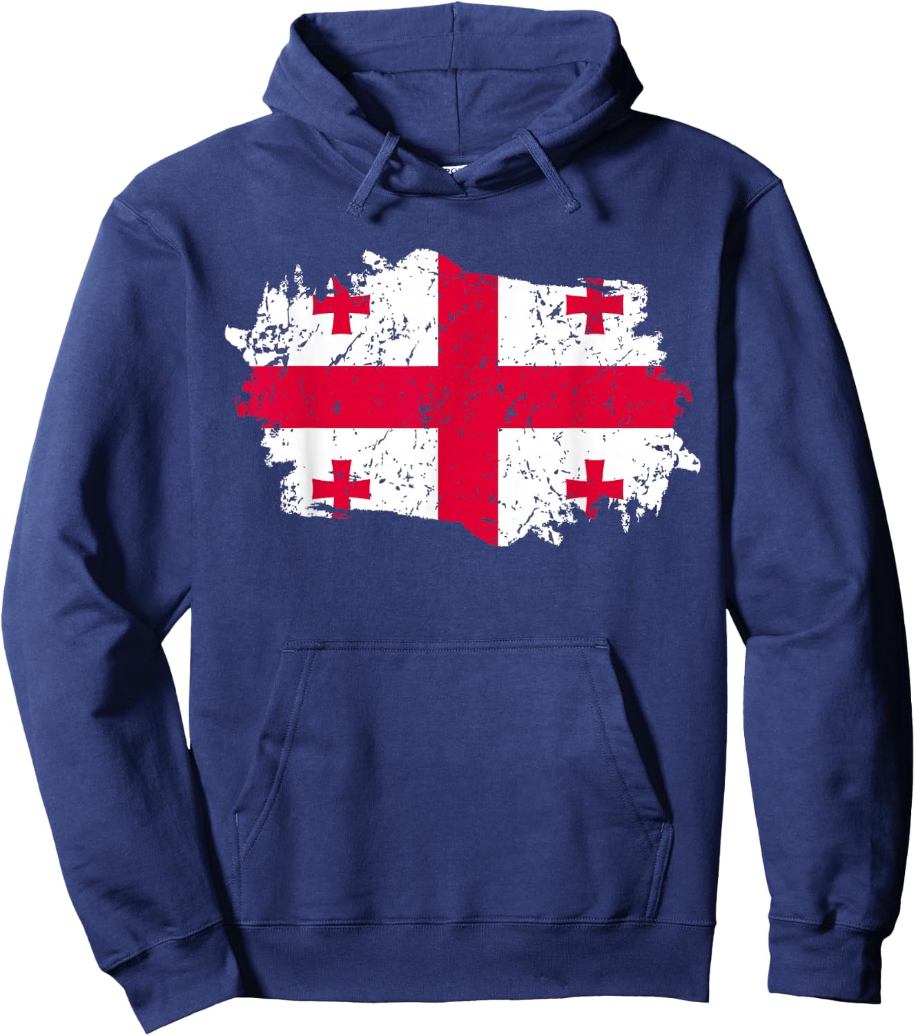 Georgia Flag Design Grunge Country Flag Georgia Hoodie - Hoodie | Navy