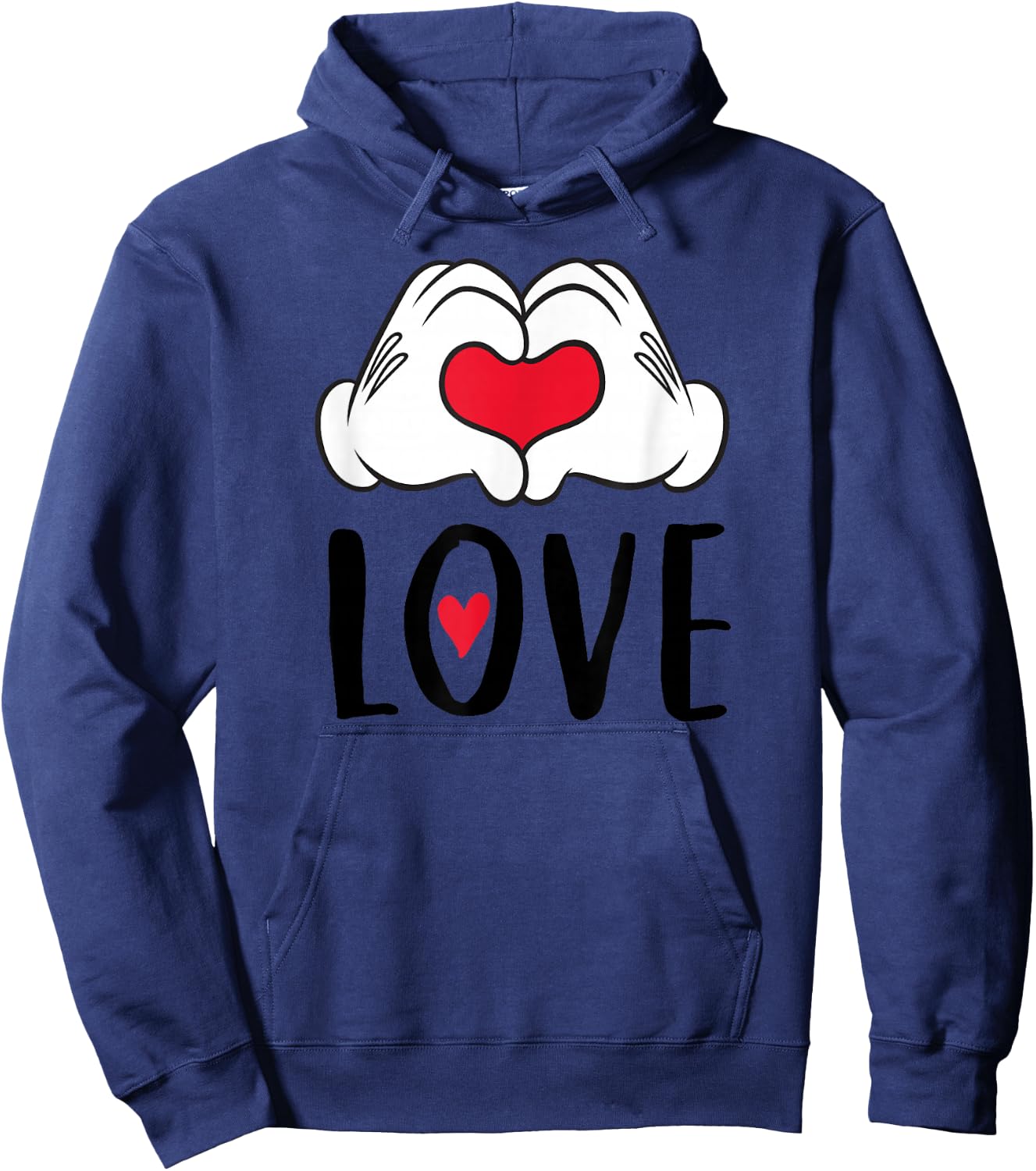 Disney Mickey and Minnie Mouse Heart Hands Love Hoodie - Hoodie | Navy