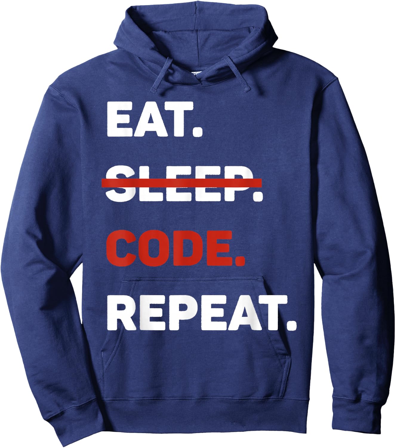 Eat Sleep Code Repeat Funny Computer Science Hoodie - Hoodie | Navy