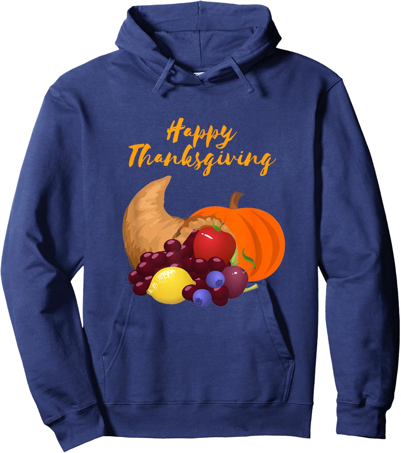 Happy Thanksgiving Cornucopia design Hoodie - Hoodie | Navy