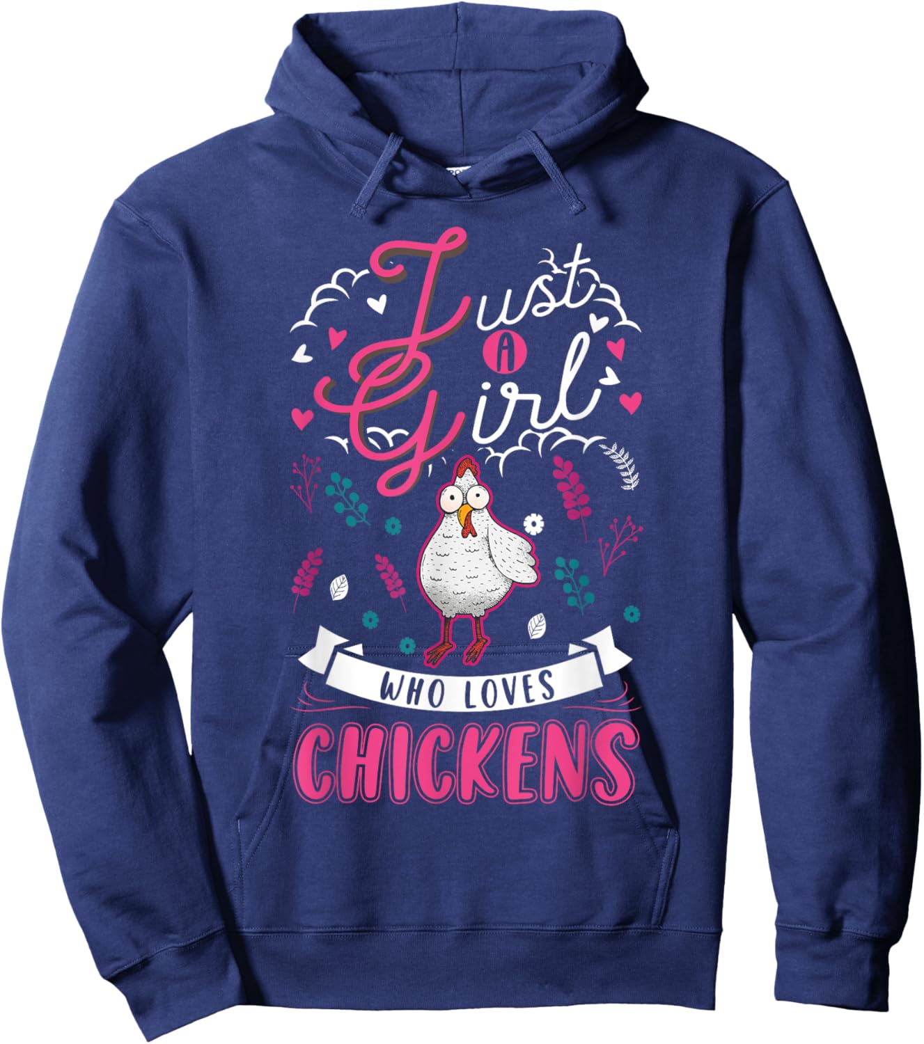 Just a girl who loves Chickens Girl Farmer Hoodie - Hoodie | Navy