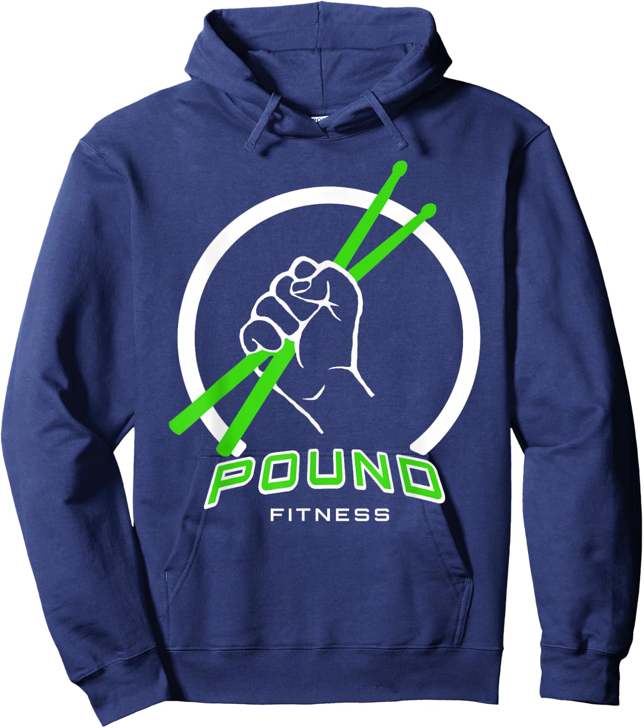 Pound Fitness with Drumsticks Graphic Hoodie - Hoodie | Navy
