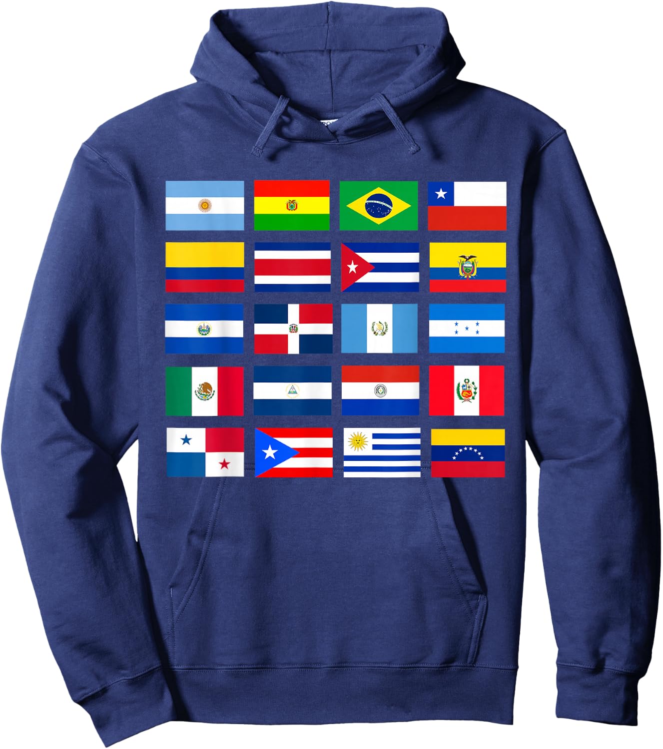 Latin American Flags Hispanic Heritage Month Hoodie - Hoodie | Navy