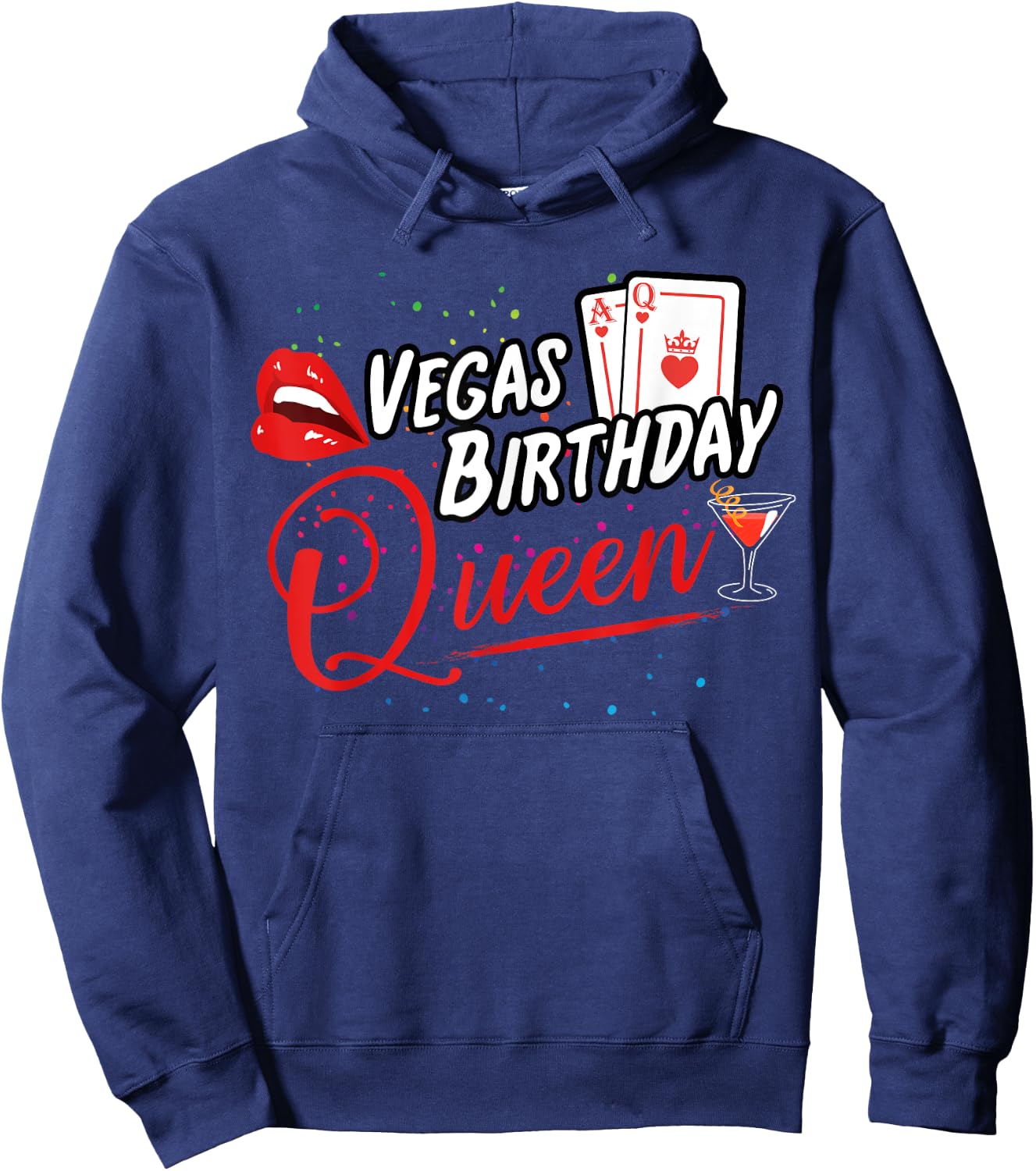 Vegas Birthday Queen Las Vegas Birthday Party Hoodie - Hoodie | Navy