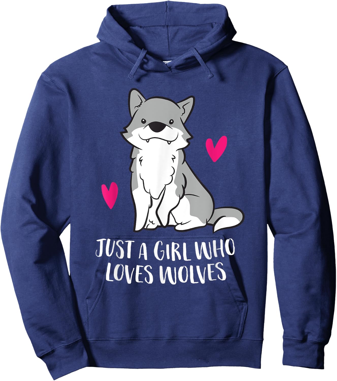 Just a Girl Who Loves Wolves Hoodie - Hoodie | Navy