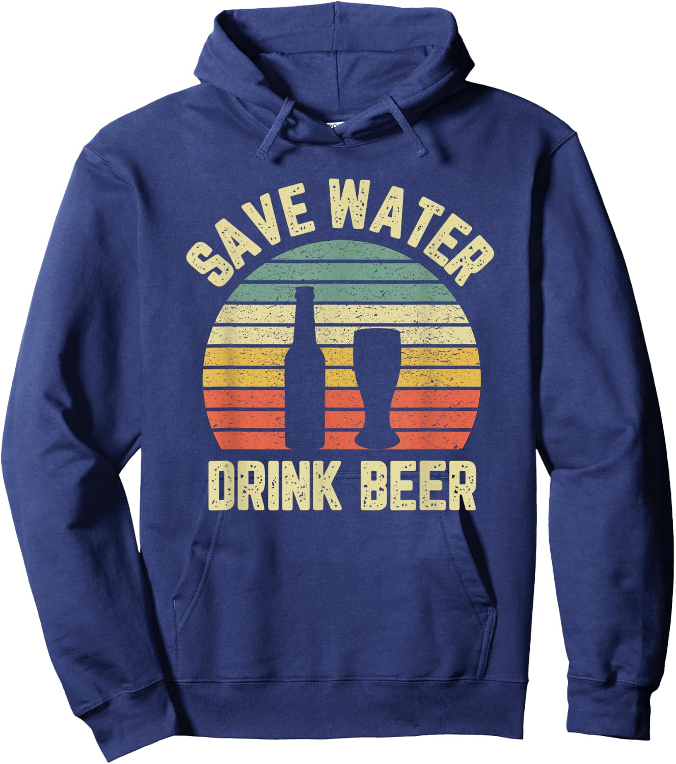 Save Water Drink Beer Shirt Retro Funny Beer Hoodie - Hoodie | Navy